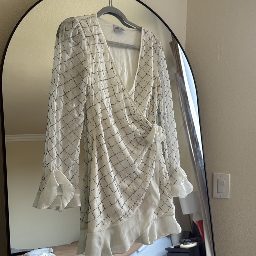 Donna Mizani beaded wrap dress